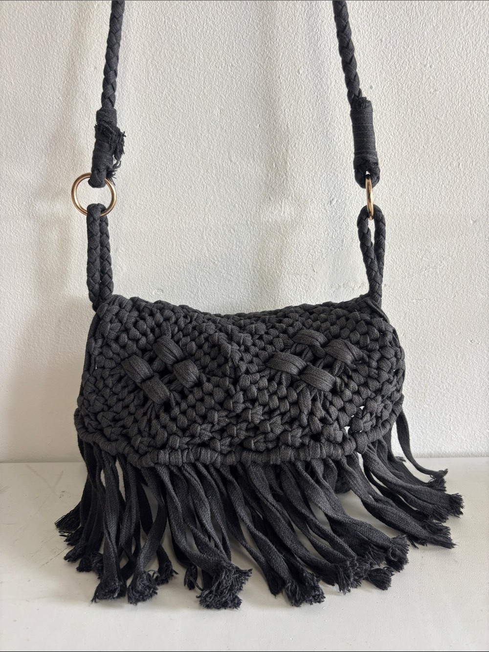 Bohemian Woven Fringe Crossbody Bag